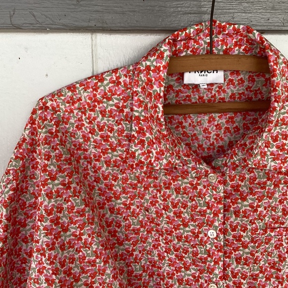 anthropologie SHIRT flower TOP button down - Picture 4 of 4
